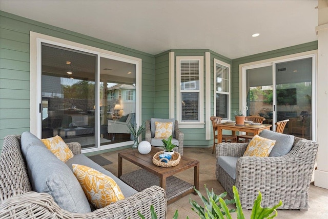 view of patio / terrace with an outdoor living space