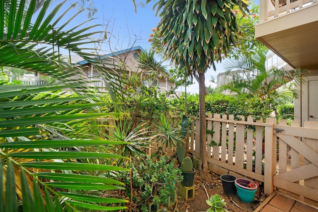 view of yard featuring fence