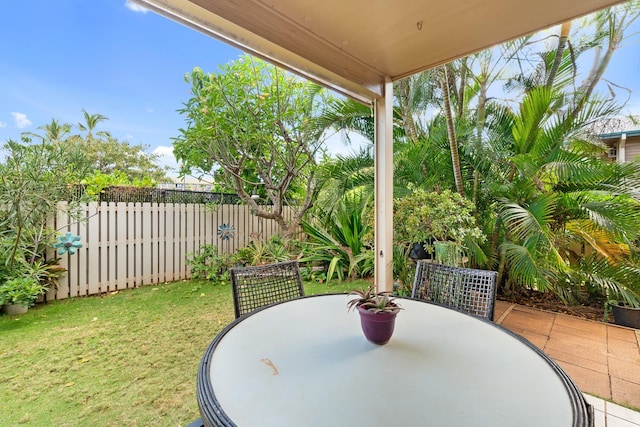 view of patio with outdoor dining area