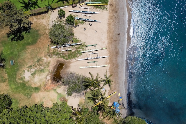 aerial view of a nearby body of water