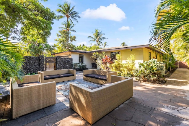 view of patio / terrace featuring an outdoor living space