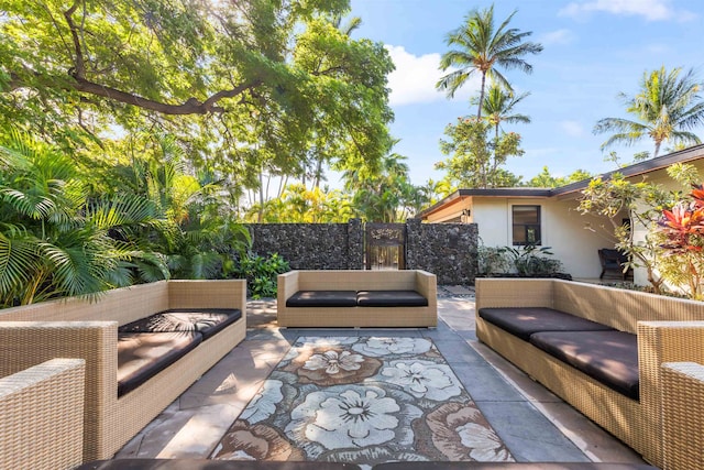 view of patio with an outdoor hangout area