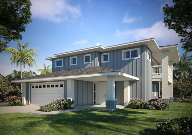 43 Maiaku St Lot 176, Makawao, HI 96768 - view of front facade featuring board and batten siding, a front lawn, and driveway