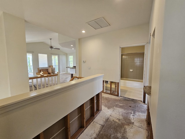 160 Kuli Puu St, Kihei, HI 96753 - bathroom with ceiling fan, vaulted ceiling, and a tub to relax in