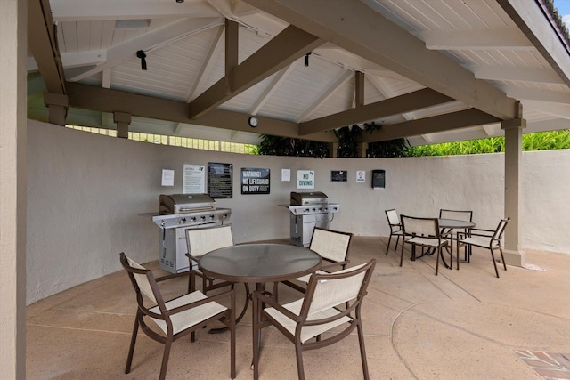 view of patio with area for grilling