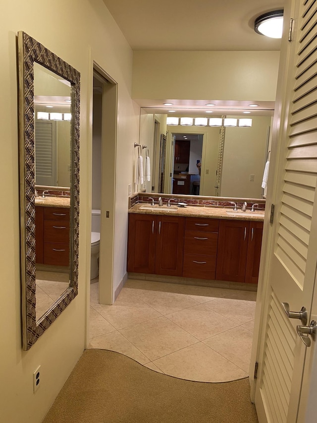 2481 Kaanapali Pkwy Unit 620V, Lahaina, HI 96761 - bathroom with double vanity, tile patterned floors, and toilet