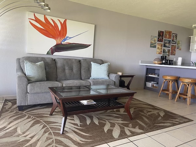 view of tiled living room