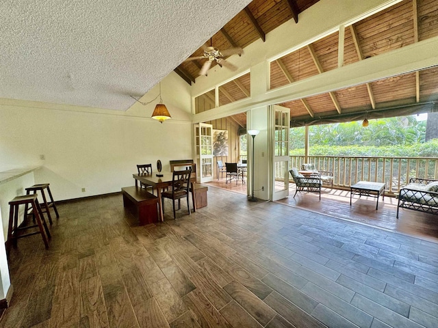 view of patio featuring ceiling fan