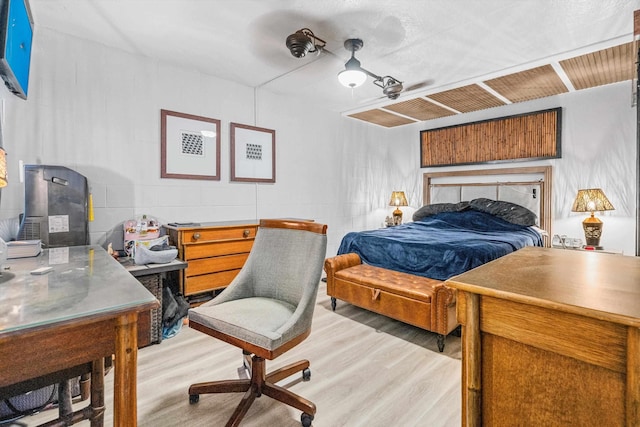 bedroom featuring light wood-type flooring