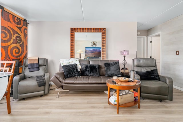 living room with wood finished floors