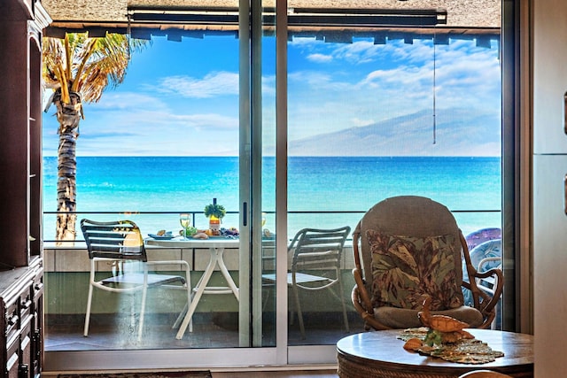 balcony with a water view