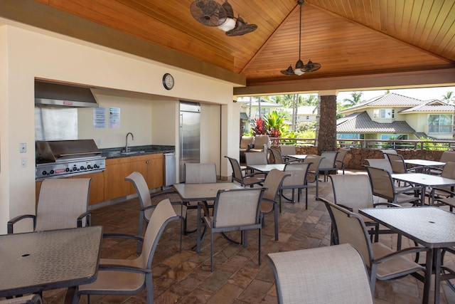 view of patio featuring area for grilling