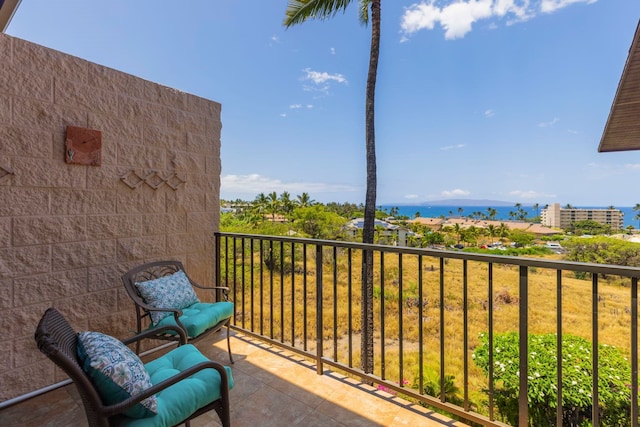 balcony with a water view