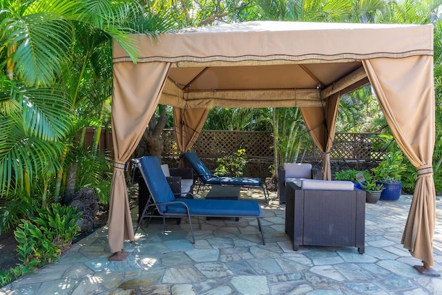 view of patio / terrace with a gazebo