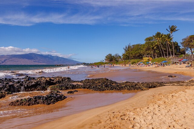 property view of mountains with a beach view and a water view