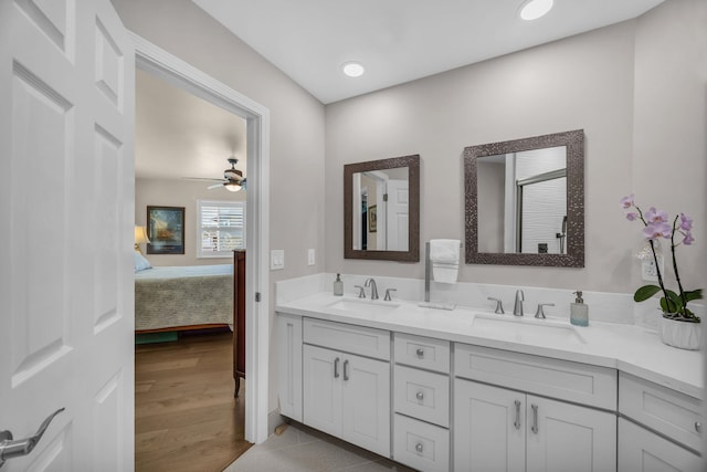 1363 Owaka St, Wailuku, HI 96793 - bathroom with double vanity, a ceiling fan, and ensuite bathroom
