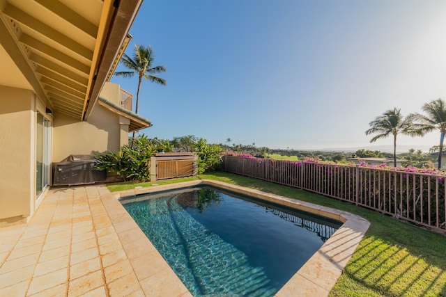 view of swimming pool featuring a grill