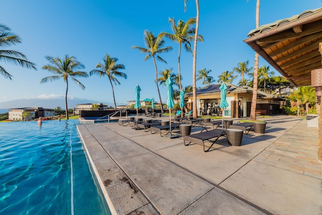 view of pool featuring a patio area