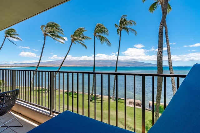 balcony with a water view