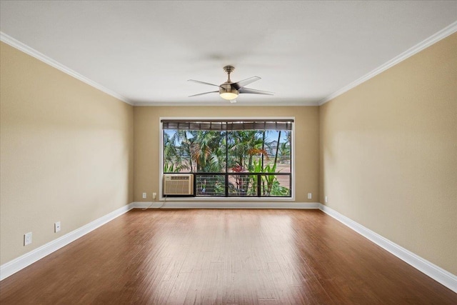 15 Kulanihakoi St Unit 11B, Kihei, HI 96753 - unfurnished room featuring wood finished floors, ceiling fan, cooling unit, and ornamental molding