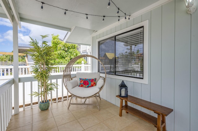 balcony featuring a porch