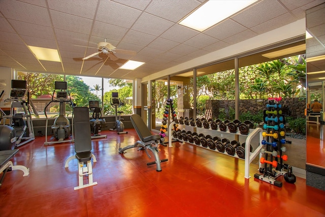 4000 Wailea Alanui Dr Unit 502, Kihei, HI 96753 - workout area with ceiling fan