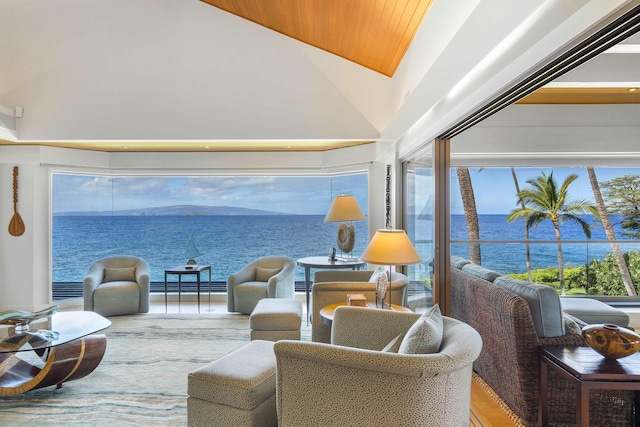 4000 Wailea Alanui Dr Unit 502, Kihei, HI 96753 - sunroom / solarium with vaulted ceiling and a water view