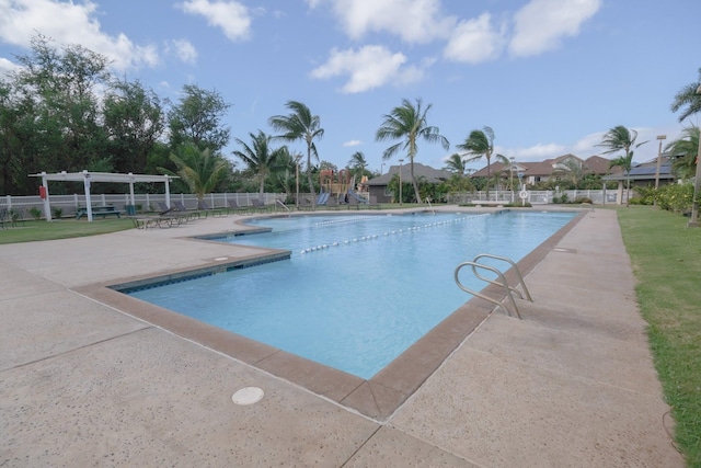 40 Halili Ln Unit 4J, Kihei, HI 96753 - community pool featuring fence, a patio, and a pergola