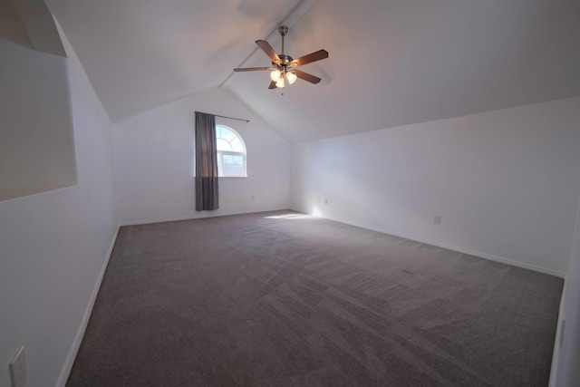 40 Halili Ln Unit 4J, Kihei, HI 96753 - additional living space featuring a ceiling fan, vaulted ceiling, carpet floors, and baseboards