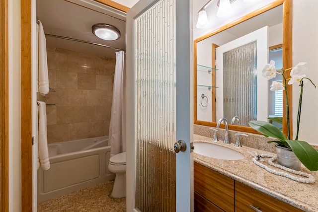 2050 Kanoe St Unit 208, Kihei, HI 96753 - bathroom featuring vanity, shower / bathtub combination with curtain, and toilet