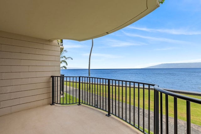 balcony with a water view