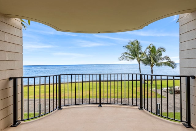 balcony with a water view