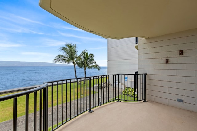 balcony with a water view