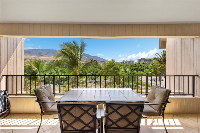 balcony with a mountain view