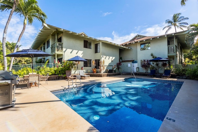 view of pool with a patio