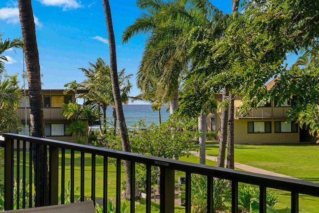 balcony with a water view