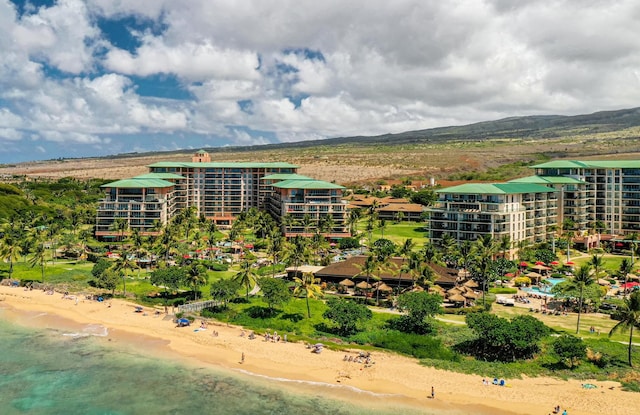 aerial view with a beach view