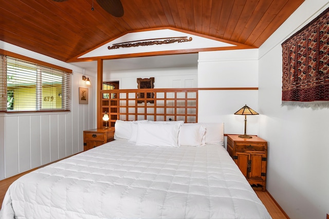 679 Kaapuni Pl, Kihei, HI 96753 - bedroom with vaulted ceiling, wooden ceiling, and wood finished floors