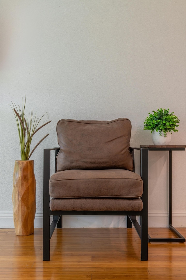 sitting room featuring wood-type flooring