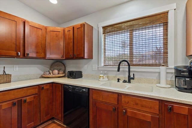 19 Heona Pl, Kihei, HI 96753 - kitchen with black dishwasher, lofted ceiling, and light stone counters