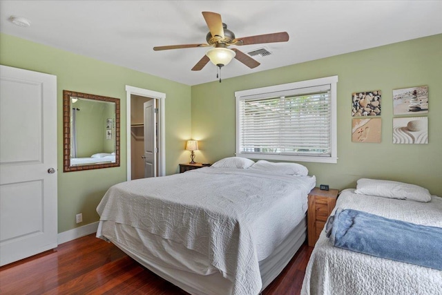 19 Heona Pl, Kihei, HI 96753 - bedroom with wood finished floors, a ceiling fan, and a closet
