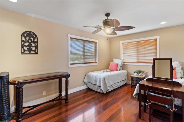 19 Heona Pl, Kihei, HI 96753 - bedroom with wood finished floors, recessed lighting, and a ceiling fan