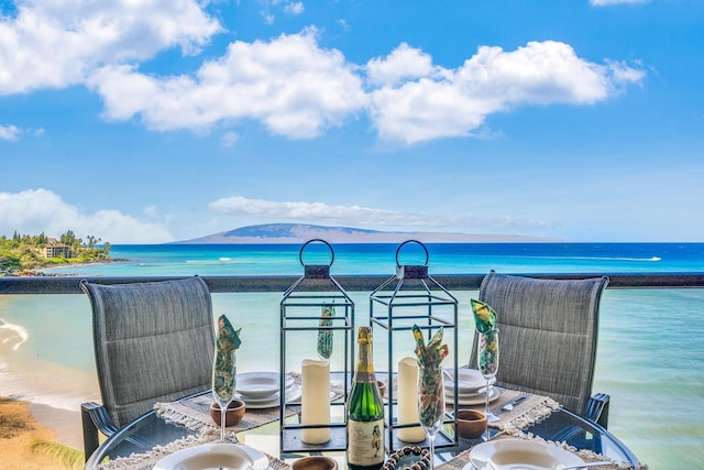 balcony with a water view