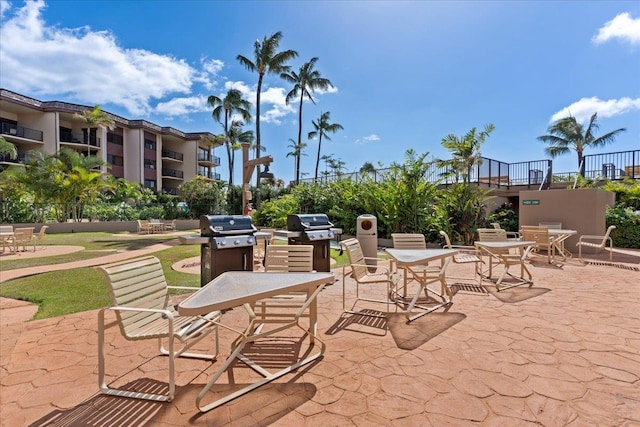 view of patio with area for grilling