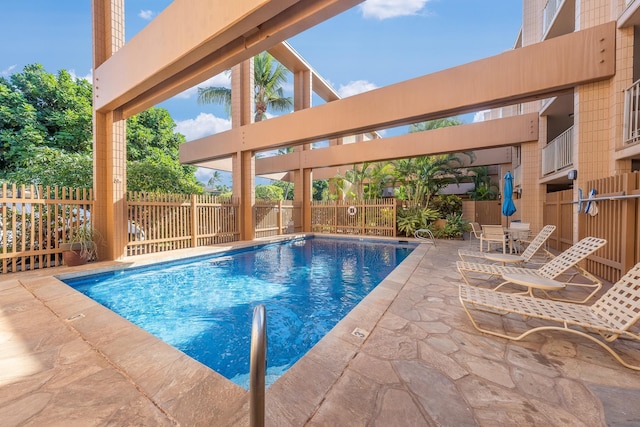 view of pool with a patio area