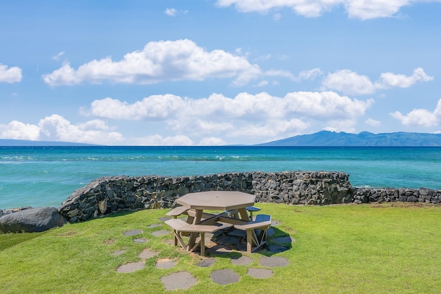 property view of water featuring a mountain view