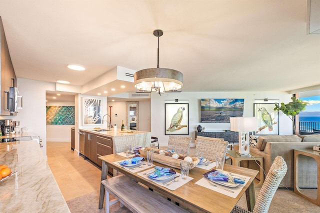 dining room with sink