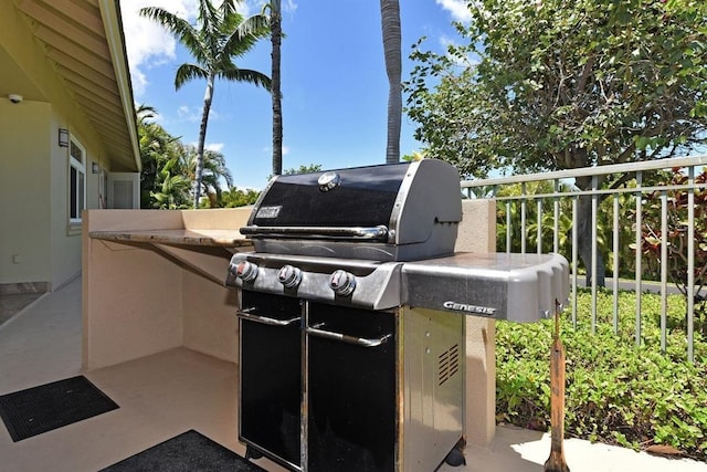 view of patio / terrace featuring a grill