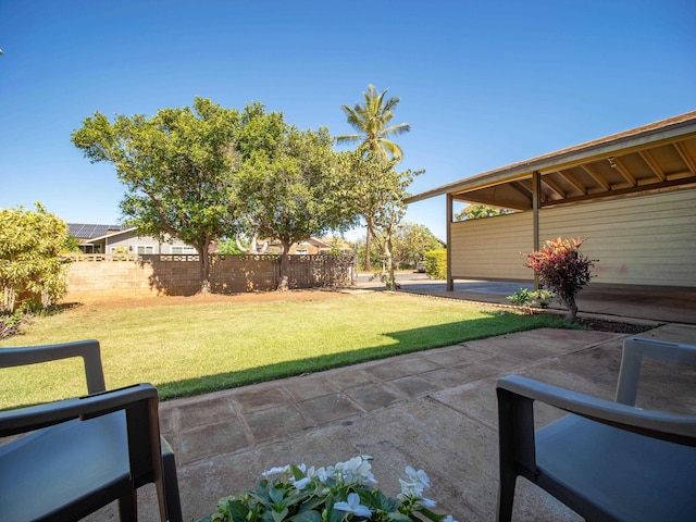 view of yard featuring a patio area