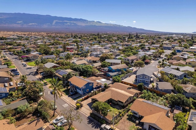 bird's eye view with a mountain view